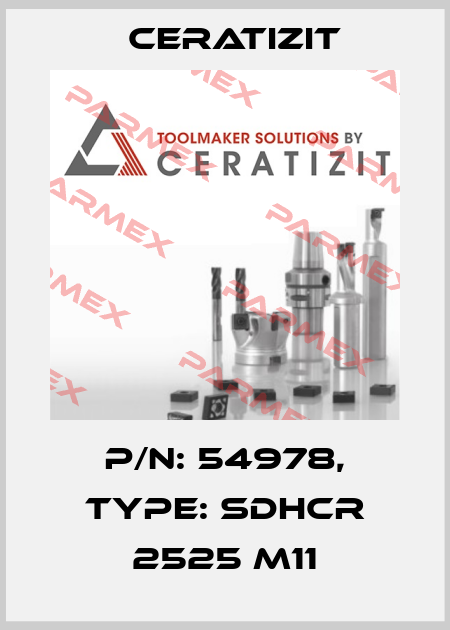 P/N: 54978, Type: SDHCR 2525 M11 Ceratizit