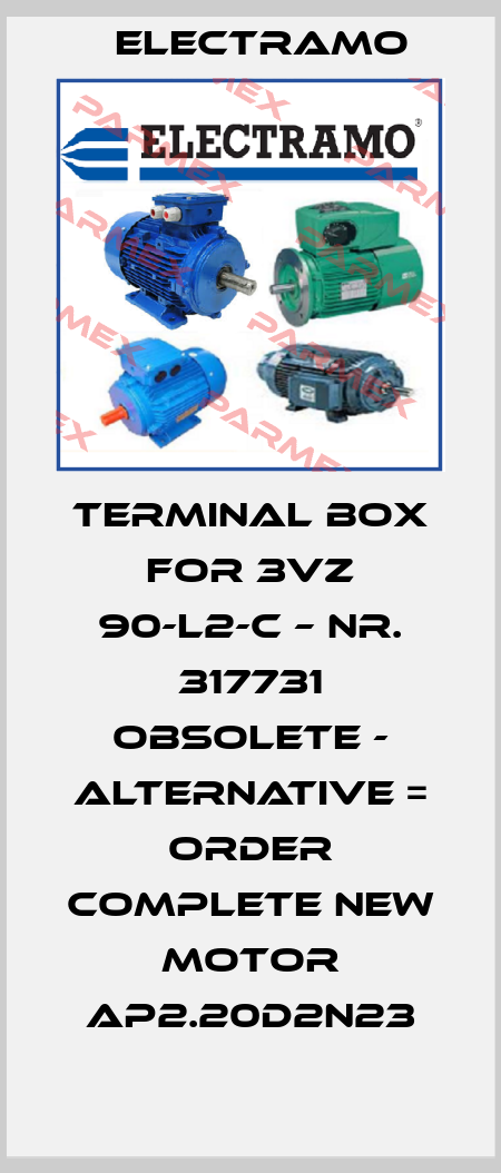 Terminal box for 3VZ 90-L2-C – Nr. 317731 obsolete - alternative = order complete new motor AP2.20D2N23 Electramo