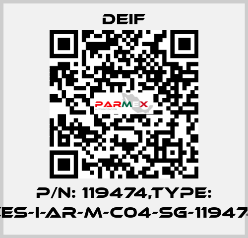 P/N: 119474,Type: CES-I-AR-M-C04-SG-119474 Deif