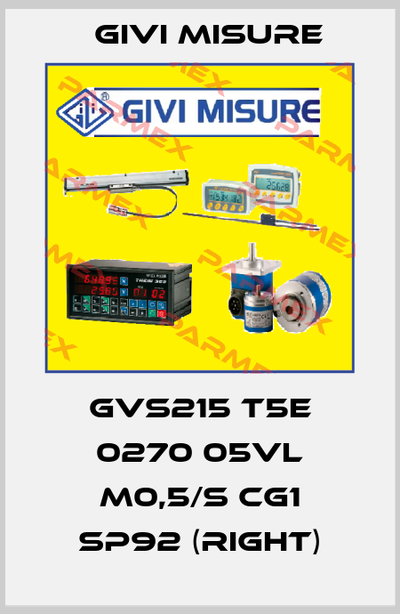 GVS215 T5E 0270 05VL M0,5/S CG1 SP92 (right) Givi Misure