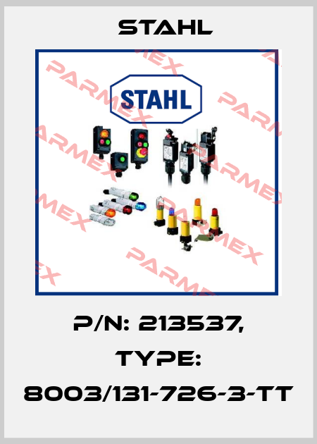 P/N: 213537, Type: 8003/131-726-3-tt Stahl