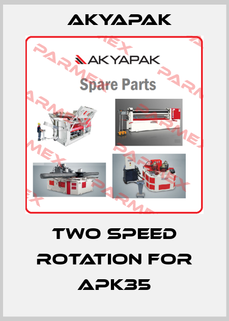 Two speed rotation For APK35 Akyapak