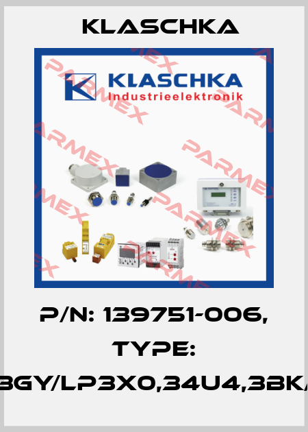 P/N: 139751-006, Type: JSM8V3gy/LP3x0,34u4,3BK/SM8S3 Klaschka