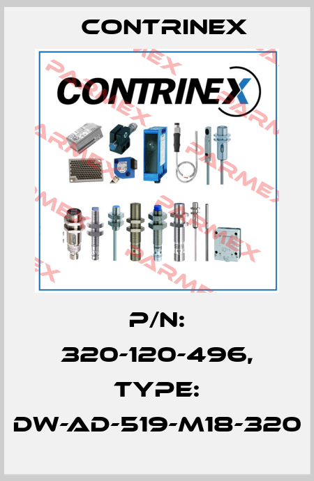 p/n: 320-120-496, Type: DW-AD-519-M18-320 Contrinex