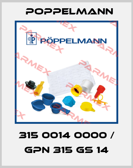 315 0014 0000 / GPN 315 GS 14 Poppelmann