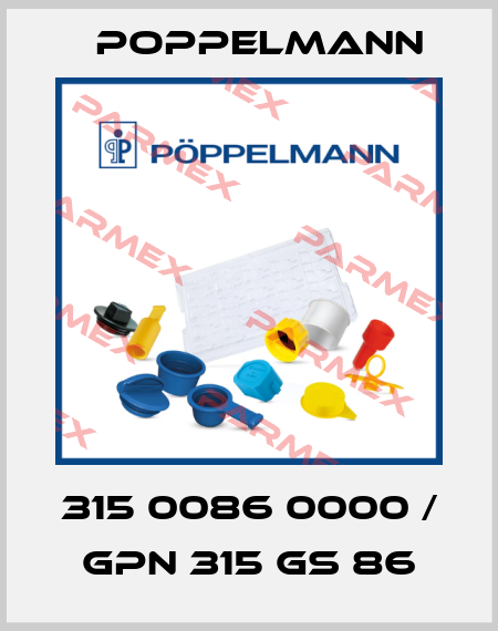 315 0086 0000 / GPN 315 GS 86 Poppelmann