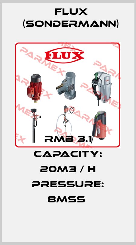 RMB 3.1 CAPACITY: 20M3 / H PRESSURE: 8MSS  Flux (Sondermann)