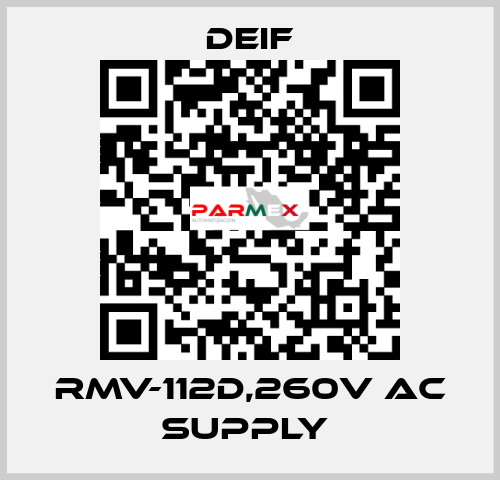 RMV-112D,260V AC SUPPLY  Deif