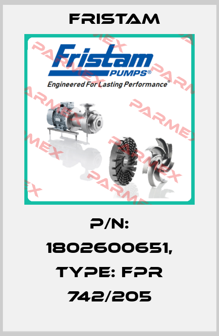 P/N: 1802600651, Type: FPR 742/205 Fristam