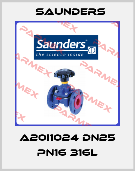 A20I1024 DN25 PN16 316L Saunders