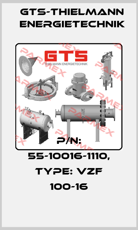 P/N: 55-10016-1110, Type: VZF 100-16 GTS-Thielmann Energietechnik