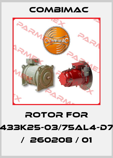 rotor for 433K25-03/75AL4-D7  /  260208 / 01 Combimac