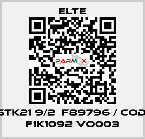 STK21 9/2  F89796 / cod: F1K1092 VO003 Elte
