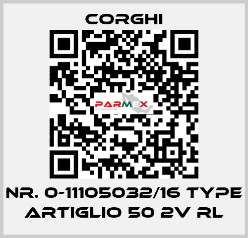 Nr. 0-11105032/16 Type ARTIGLIO 50 2V RL Corghi