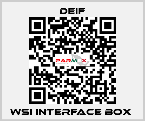 WSI INTERFACE BOX  Deif