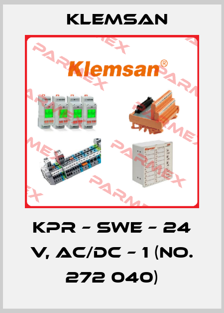 KPR – SWE – 24 V, AC/DC – 1 (No. 272 040) Klemsan