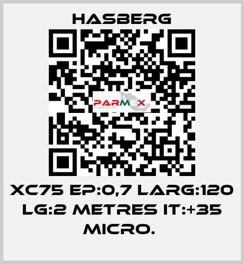 XC75 EP:0,7 LARG:120 LG:2 METRES IT:+35 MICRO.  Hasberg