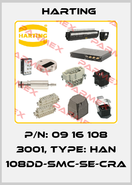 P/N: 09 16 108 3001, Type: Han 108DD-SMC-SE-CRA Harting