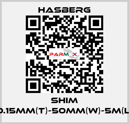 SHIM 0.15MM(T)-50MM(W)-5M(L) Hasberg