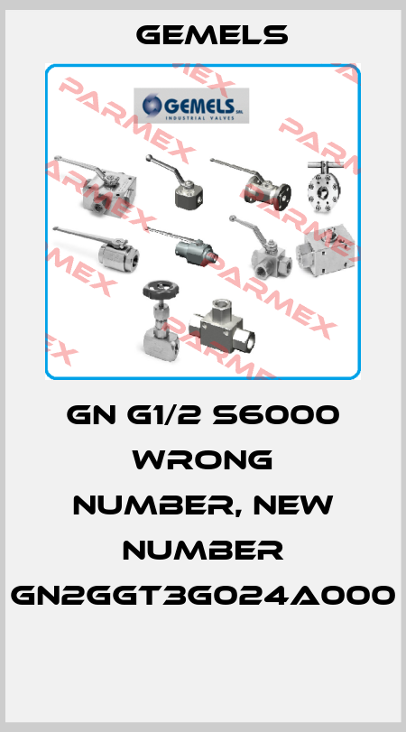 GN G1/2 S6000 wrong number, new number GN2GGT3G024A000   Gemels
