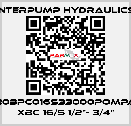 20BPC016S33000POMPA XBC 16/S 1/2"- 3/4" Interpump hydraulics