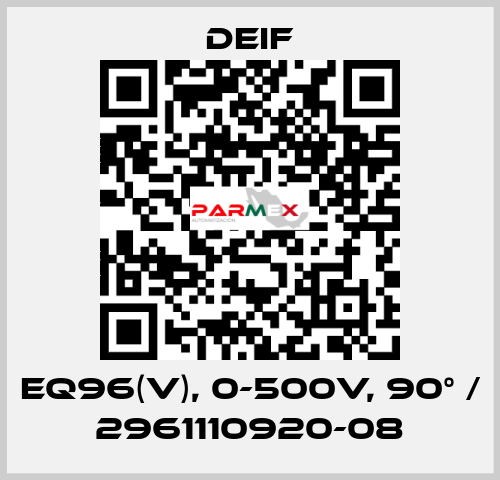 EQ96(V), 0-500V, 90° / 2961110920-08 Deif
