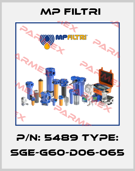 P/N: 5489 Type: SGE-G60-D06-065 MP Filtri