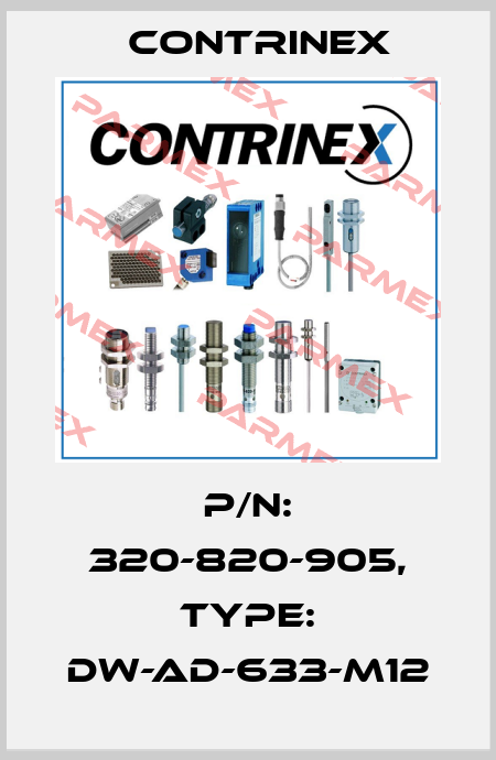 p/n: 320-820-905, Type: DW-AD-633-M12 Contrinex