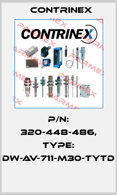 P/N: 320-448-486, Type: DW-AV-711-M30-TYTD  Contrinex