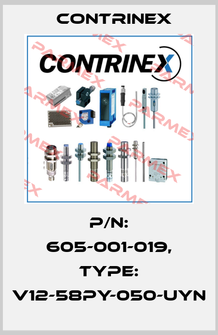 p/n: 605-001-019, Type: V12-58PY-050-UYN Contrinex
