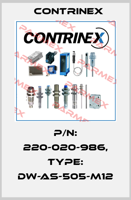 p/n: 220-020-986, Type: DW-AS-505-M12 Contrinex