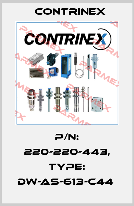 P/N: 220-220-443, Type: DW-AS-613-C44  Contrinex