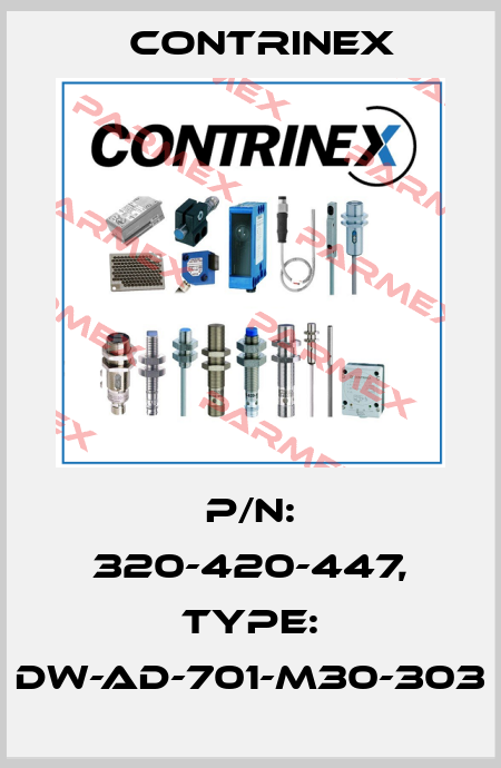 p/n: 320-420-447, Type: DW-AD-701-M30-303 Contrinex