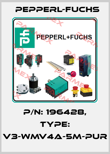 p/n: 196428, Type: V3-WMV4A-5M-PUR Pepperl-Fuchs
