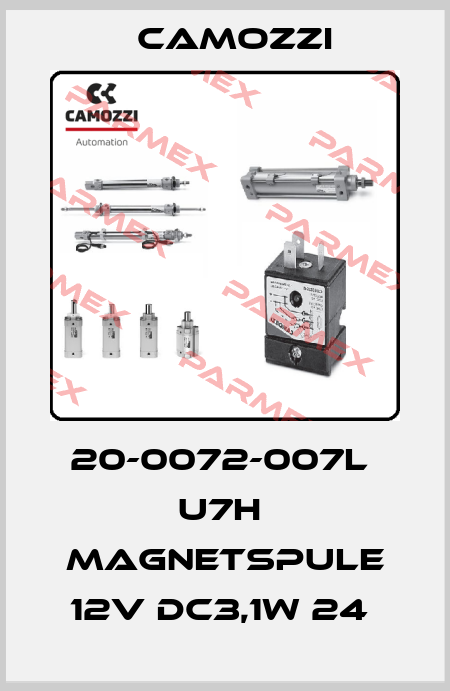 20-0072-007L  U7H  MAGNETSPULE 12V DC3,1W 24  Camozzi