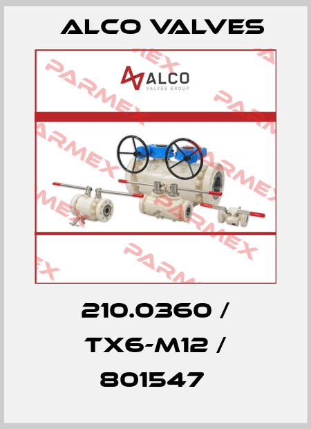 210.0360 / TX6-M12 / 801547  Alco Valves