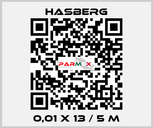 0,01 X 13 / 5 M  Hasberg