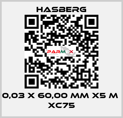 0,03 X 60,00 MM X5 M  XC75 Hasberg
