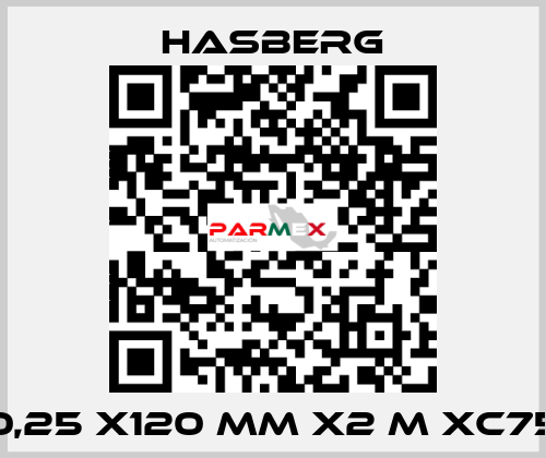 0,25 X120 MM X2 M XC75 Hasberg