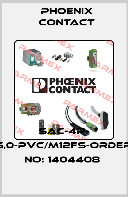 SAC-4P- 5,0-PVC/M12FS-ORDER NO: 1404408  Phoenix Contact