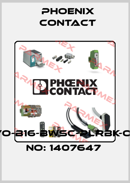 HC-EVO-B16-BWSC-PLRBK-ORDER NO: 1407647  Phoenix Contact