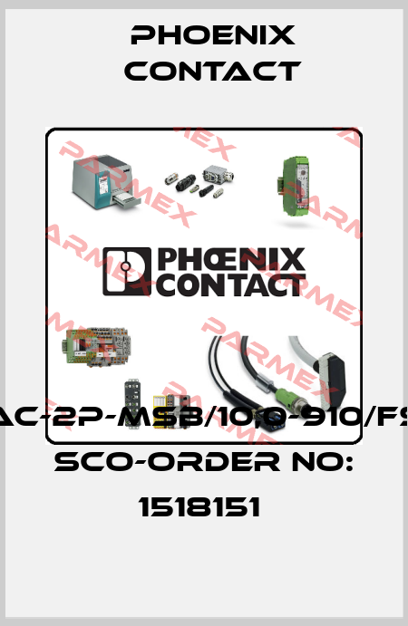 SAC-2P-MSB/10,0-910/FSB SCO-ORDER NO: 1518151  Phoenix Contact