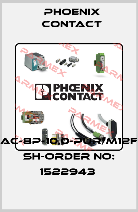 SAC-8P-10,0-PUR/M12FR SH-ORDER NO: 1522943  Phoenix Contact