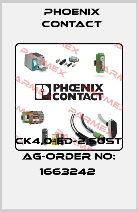 CK4,0-ED-2,50ST AG-ORDER NO: 1663242  Phoenix Contact