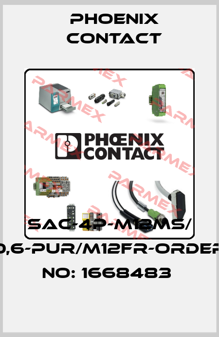 SAC-4P-M12MS/ 0,6-PUR/M12FR-ORDER NO: 1668483  Phoenix Contact