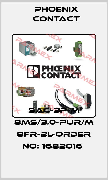 SAC-3P-M 8MS/3,0-PUR/M 8FR-2L-ORDER NO: 1682016  Phoenix Contact