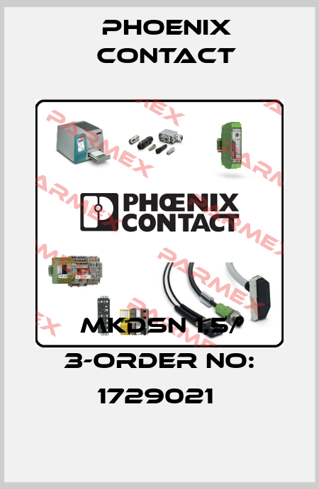 MKDSN 1,5/ 3-ORDER NO: 1729021  Phoenix Contact