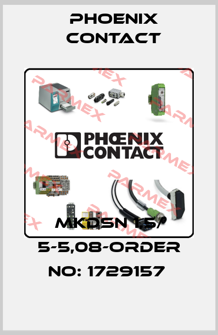 MKDSN 1,5/ 5-5,08-ORDER NO: 1729157  Phoenix Contact