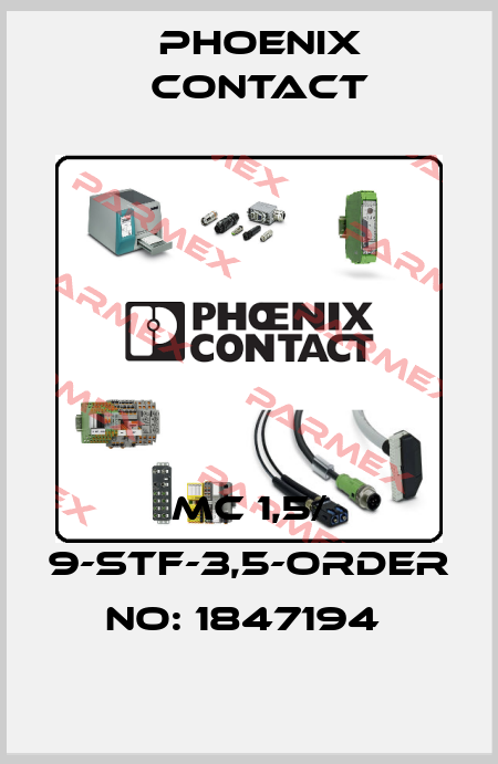 MC 1,5/ 9-STF-3,5-ORDER NO: 1847194  Phoenix Contact