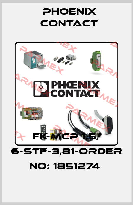 FK-MCP 1,5/ 6-STF-3,81-ORDER NO: 1851274  Phoenix Contact